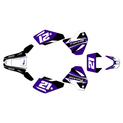 suzuki dr350 graphics kit 1990-2000 shaders series purple