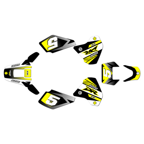 suzuki dr350 graphics kit 1990-2000 turbo series yellow
