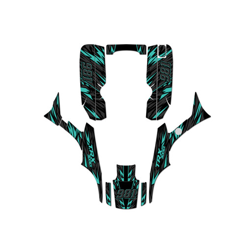 honda trx300ex graphics kit 1993-2006 twitch series teal