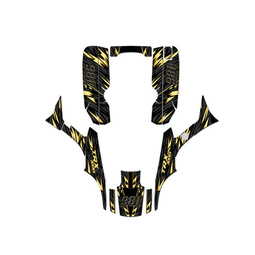 honda trx300ex graphics kit 1993-2006 twitch series gold
