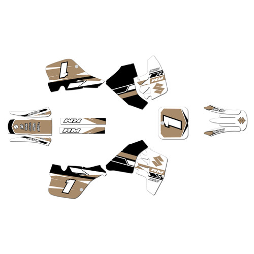 suzuki rm125 graphics kit 1989-1992 blaze series tan