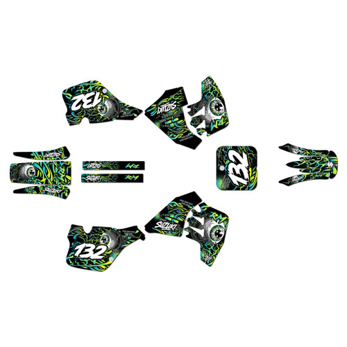suzuki rm125 graphics kit 1989-1992 core series green