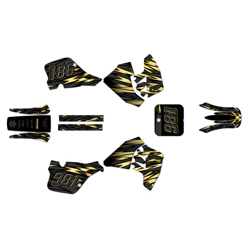 suzuki rm125 graphics kit 1989-1992 twitch series gold