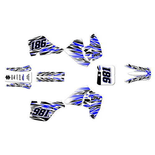 suzuki rm125 graphics kit 1989-1992 twitch series blue-shift