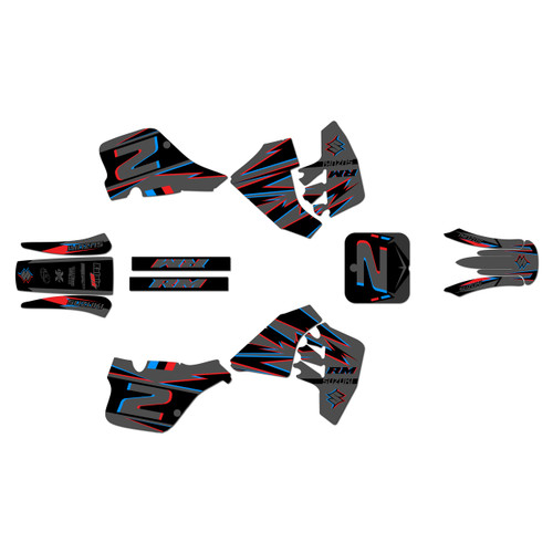 suzuki rm125 graphics kit 1989-1992 vizion series red-shift