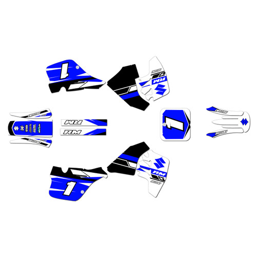 suzuki rm250 graphics kit 1989-1992 blaze series blue