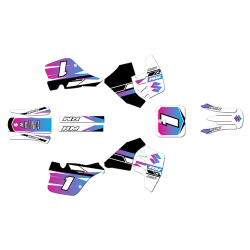 suzuki rm250 graphics kit 1989-1992 blaze series magenta