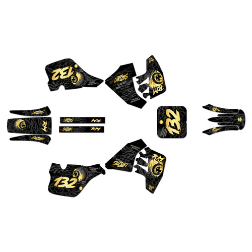 suzuki rm250 graphics kit 1989-1992 core series gold