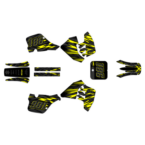 suzuki rm250 graphics kit 1989-1992 twitch series yellow