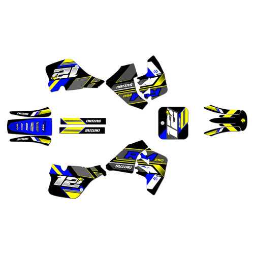 suzuki rm250 graphics kit 1989-1992 veneer series blue