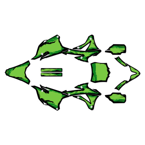 kawasaki kx85 graphics kit 2014-2021 ember series green
