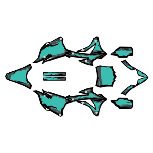 kawasaki kx85 graphics kit 2014-2021 ember series teal