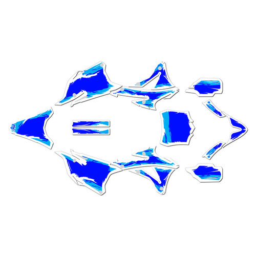kawasaki kx100 graphics kit 2014-2021 ember series blue-shift