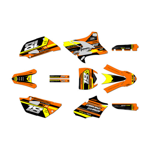 yamaha yz85 graphics kit 2015-2018 warrior series orange
