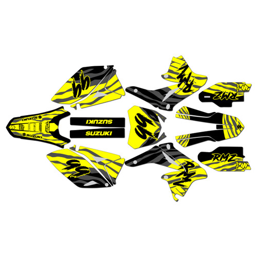 suzuki rmz250 graphics kit 2014-2016 raid series yellow-shift