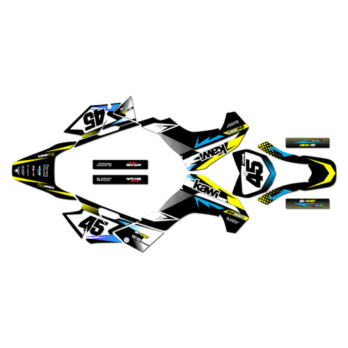 kawasaki klx140 graphics kit 2008-2018 division series yellow