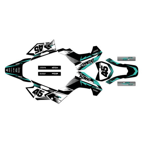 kawasaki klx140 graphics kit 2008-2018 division series teal