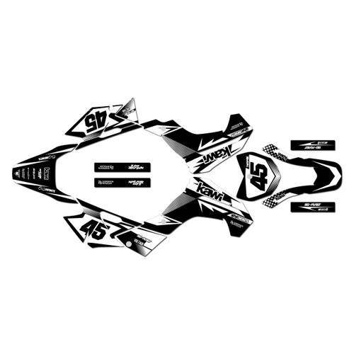 kawasaki klx140 graphics kit 2008-2018 division series white
