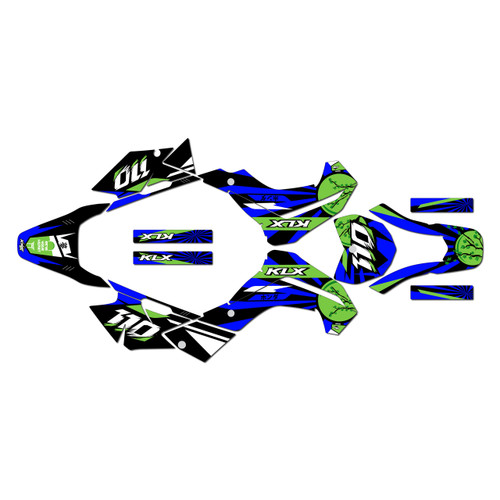 kawasaki klx140 graphics kit 2008-2018 hiroshima series blue