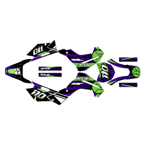 kawasaki klx140 graphics kit 2008-2018 hiroshima series purple