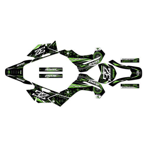kawasaki klx140 graphics kit 2008-2018 midgard series green