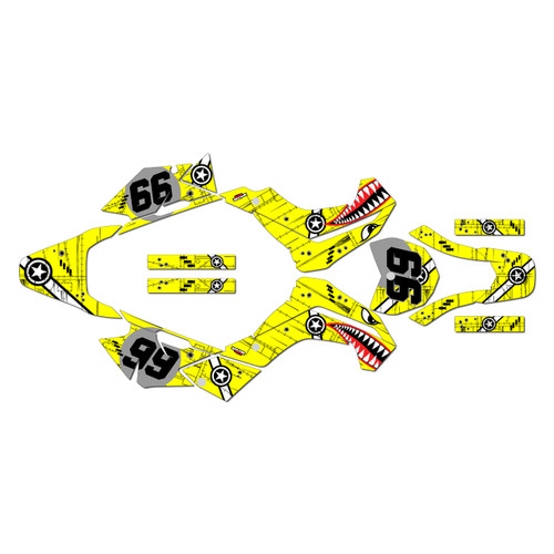 kawasaki klx140 graphics kit 2008-2018 predator series yellow