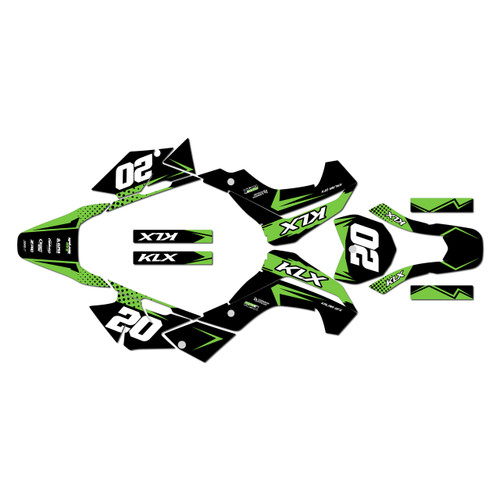 kawasaki klx140 graphics kit 2008-2018 spear series green