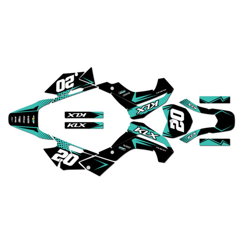 kawasaki klx140 graphics kit 2008-2018 spear series teal