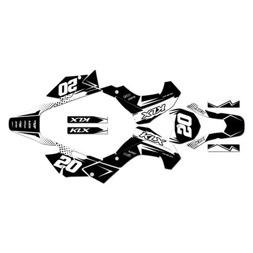 kawasaki klx140 graphics kit 2008-2018 spear series white