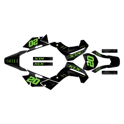 kawasaki klx140 graphics kit 2008-2018 spear series green-shift
