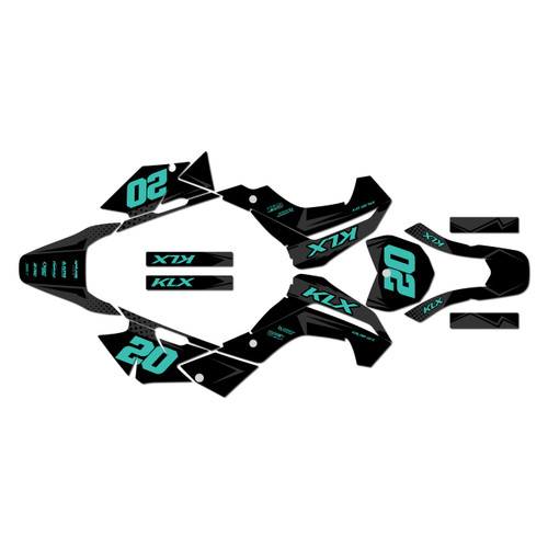 kawasaki klx140 graphics kit 2008-2018 spear series teal-shift