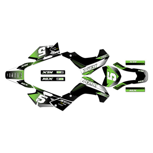 kawasaki klx140 graphics kit 2008-2018 turbo series green