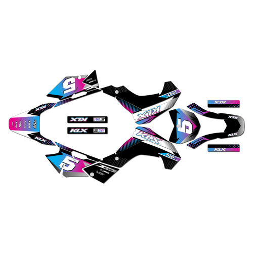 kawasaki klx140 graphics kit 2008-2018 turbo series magenta