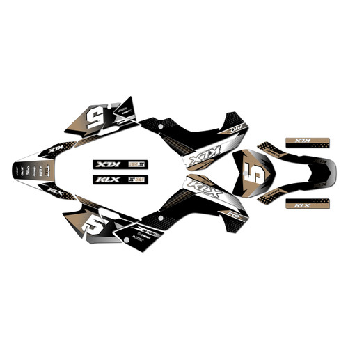 kawasaki klx140 graphics kit 2008-2018 turbo series tan