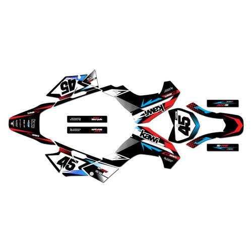 kawasaki klx140r graphics kit 2019-2026 division series red