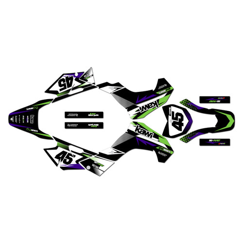 kawasaki klx140r graphics kit 2019-2026 division series purple