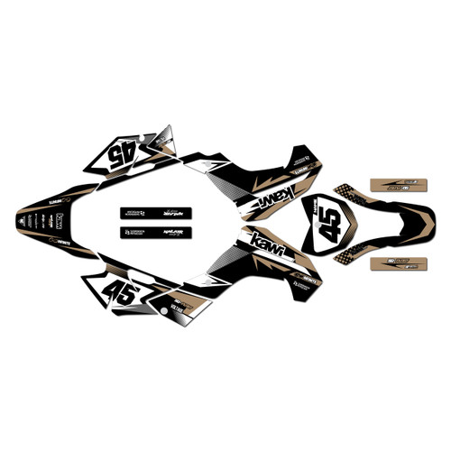 kawasaki klx140r graphics kit 2019-2026 division series tan