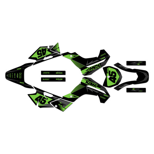 kawasaki klx140r graphics kit 2019-2026 division series green-shift