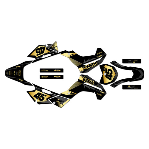 kawasaki klx140r graphics kit 2019-2026 division series gold