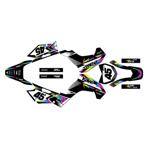 kawasaki klx140r graphics kit 2019-2026 division series rainbow