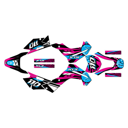 kawasaki klx140r graphics kit 2019-2026 hiroshima series magenta