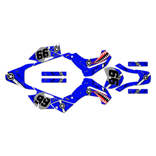 kawasaki klx140r graphics kit 2019-2026 predator series blue
