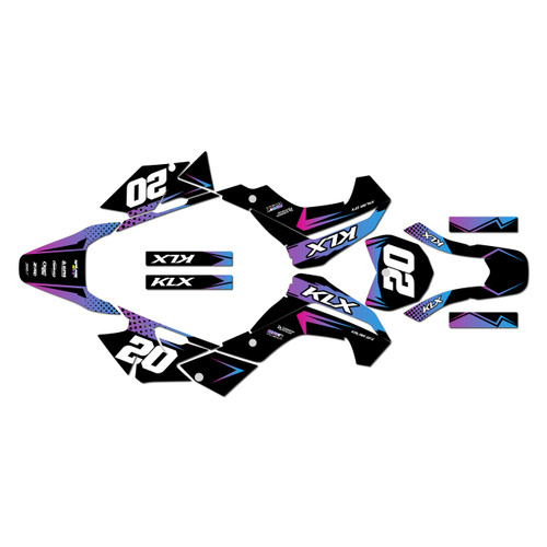 kawasaki klx140r graphics kit 2019-2026 spear series magenta