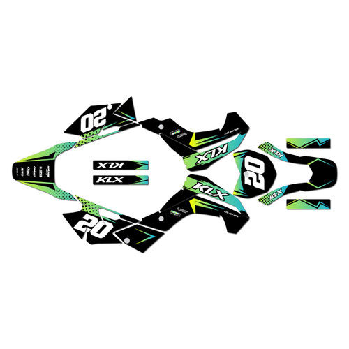 kawasaki klx140r graphics kit 2019-2026 spear series lime