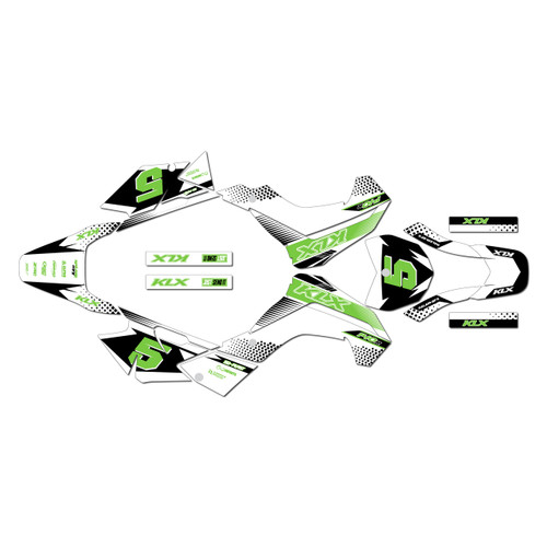 kawasaki klx140r graphics kit 2019-2026 turbo series green-shift
