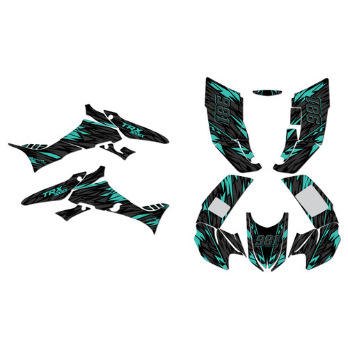 honda trx300ex graphics kit 2006-2013 twitch series teal