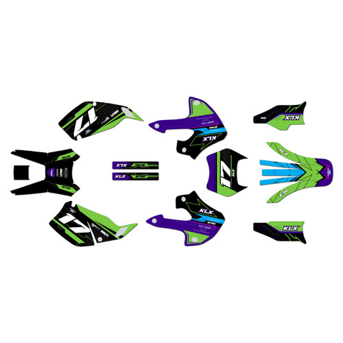 kawasaki klx300 graphics kit 1997-2008 axis series purple