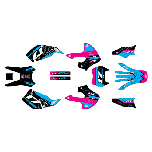 kawasaki klx300 graphics kit 1997-2008 axis series magenta