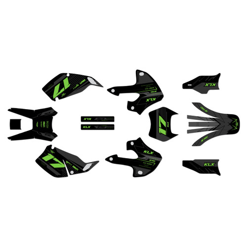 kawasaki klx300 graphics kit 1997-2008 axis series green-shift