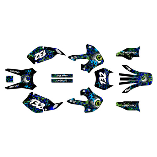kawasaki klx300 graphics kit 1997-2008 core series blue